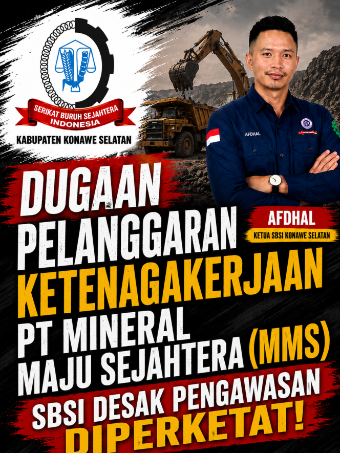 
					Dugaan Pelanggaran Ketenagakerjaan PT MMS, KSBSI Konsel Desak Pengawasan Disnakertrans Diperketat